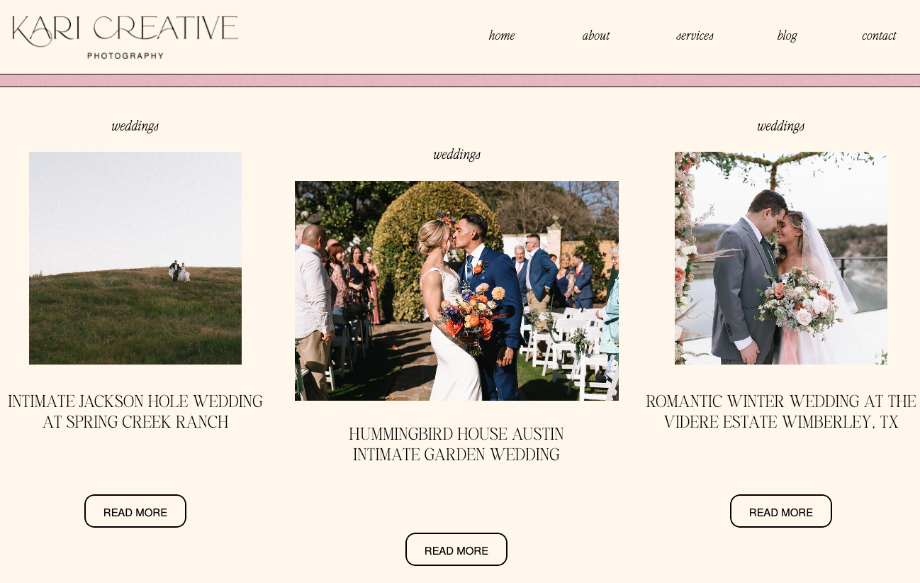 Blog writing portfolio for wedding photographer Kari Creative Photography written by Write by Firelight Copywriting